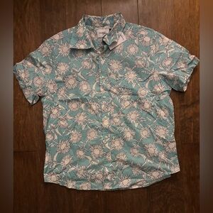 Goodfellow & Co Teal Sunflower Print Men's Shirt
